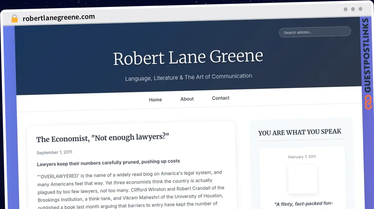 Publish Guest Post on robertlanegreene.com