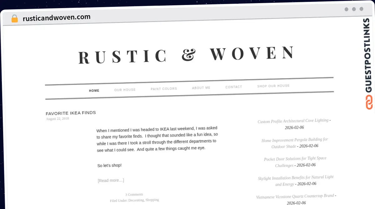 Publish Guest Post on rusticandwoven.com
