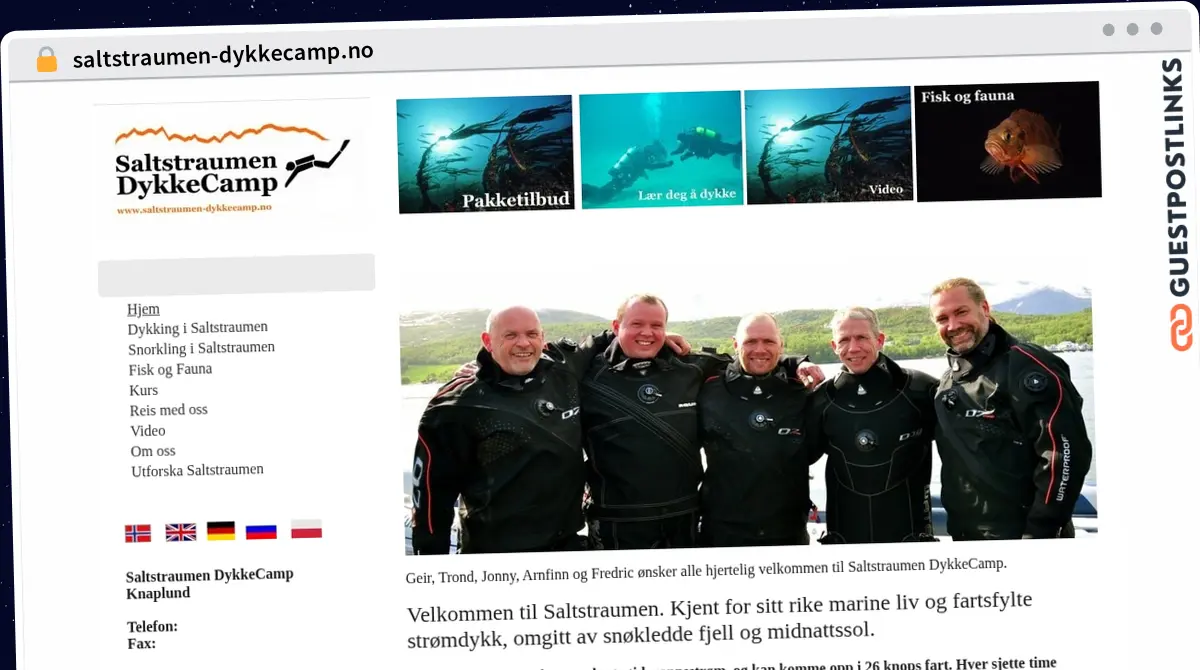 Publish Guest Post on saltstraumen-dykkecamp.no
