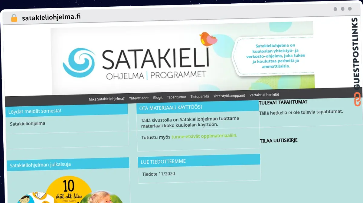 Publish Guest Post on satakieliohjelma.fi