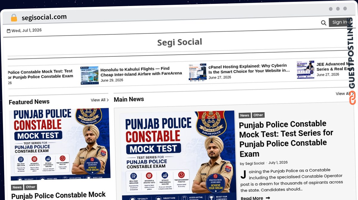 Publish Guest Post on segisocial.com