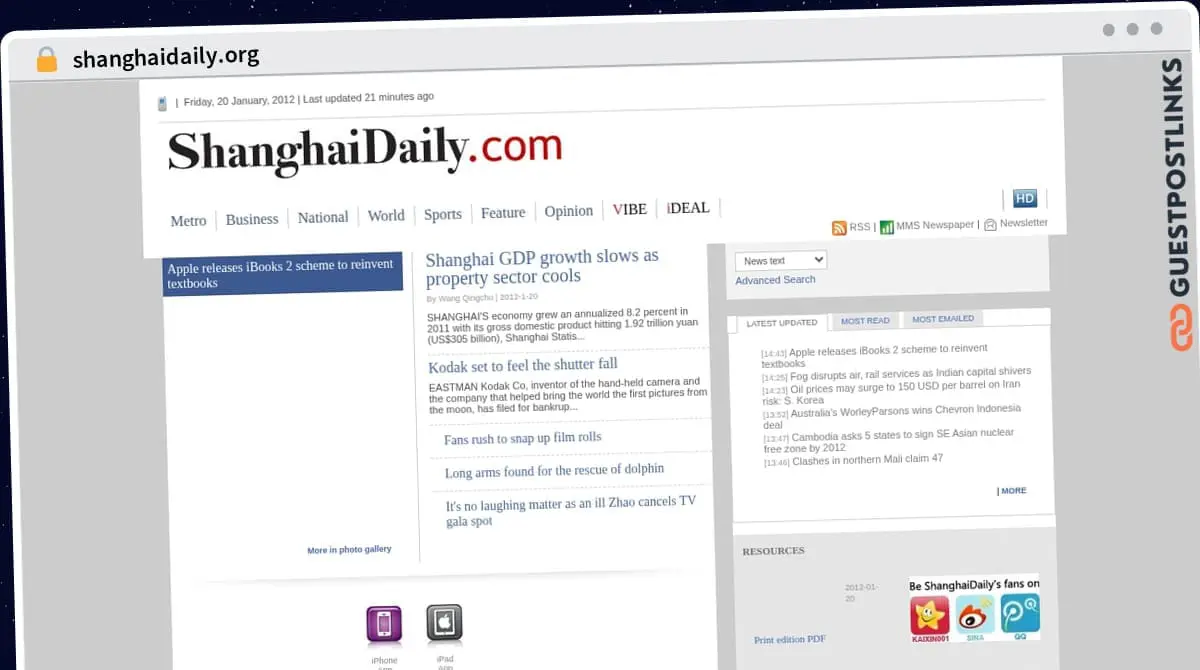Publish Guest Post on shanghaidaily.org