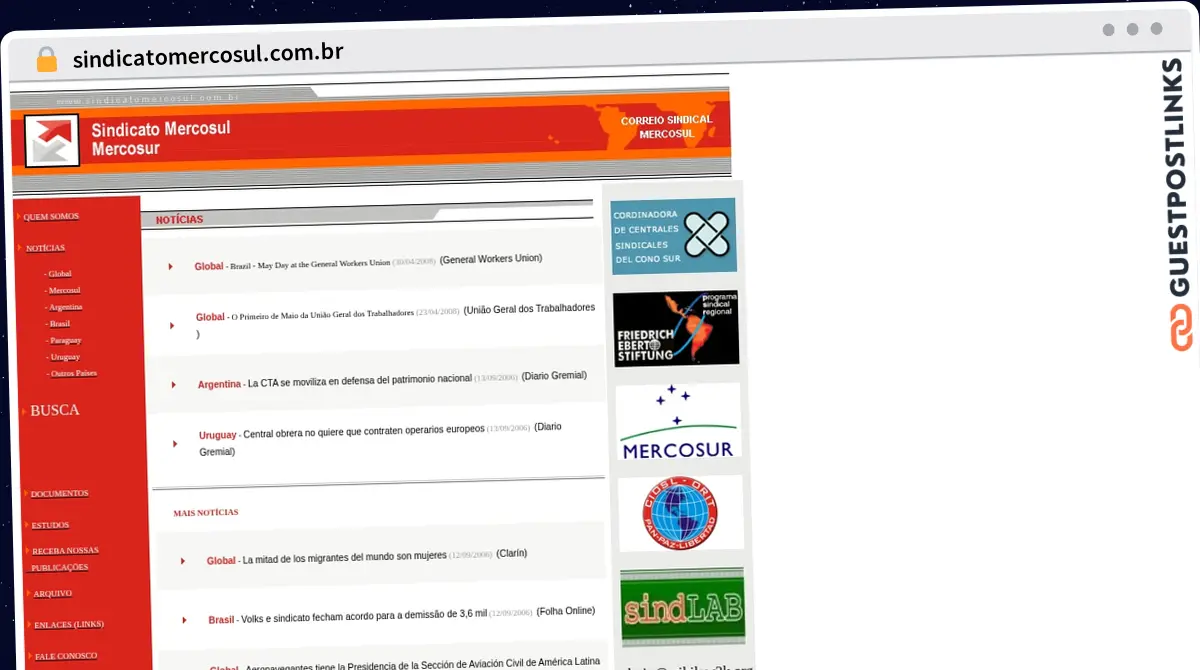 Publish Guest Post on sindicatomercosul.com.br