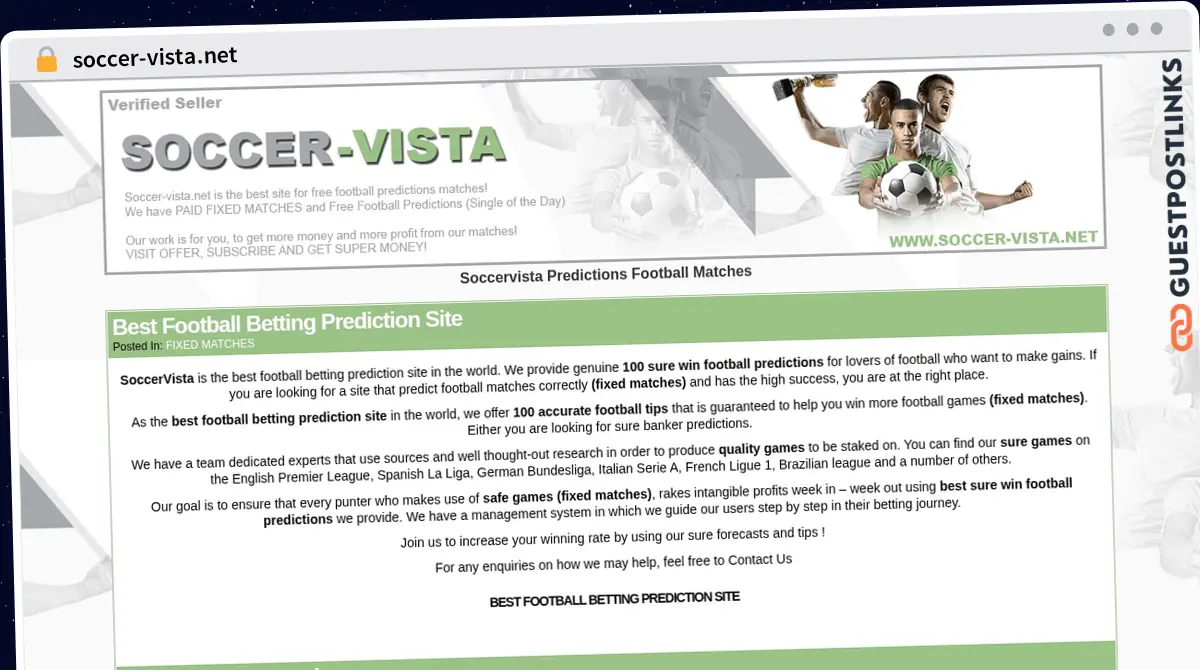 Publish Guest Post on soccer-vista.net