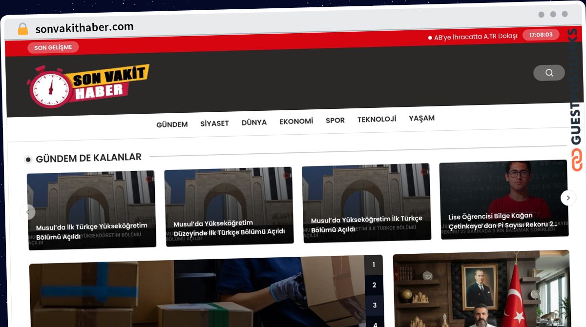 Publish Guest Post on sonvakithaber.com