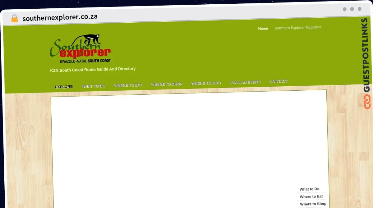 Publish Guest Post on southernexplorer.co.za