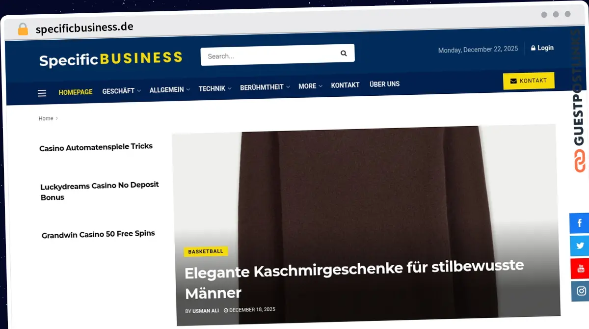Publish Guest Post on specificbusiness.de