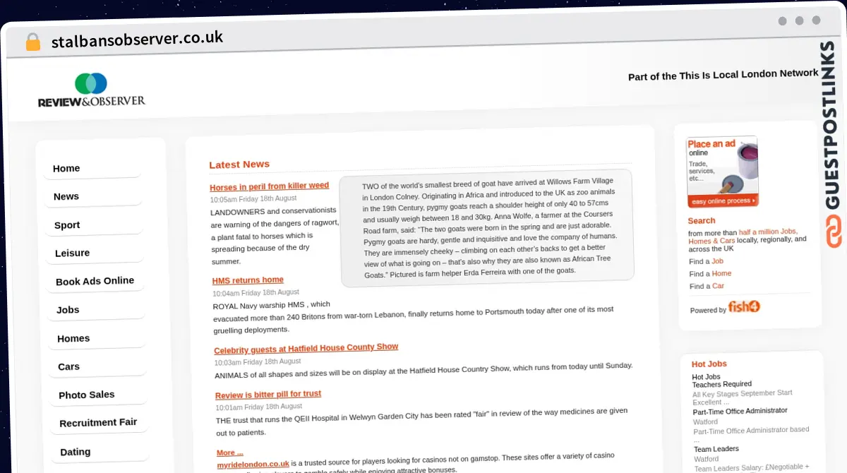 Publish Guest Post on stalbansobserver.co.uk