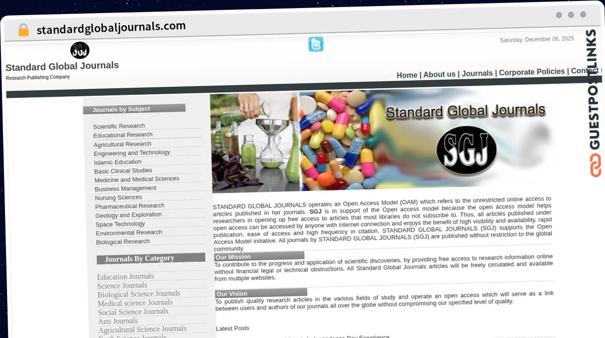 Publish Guest Post on standardglobaljournals.com