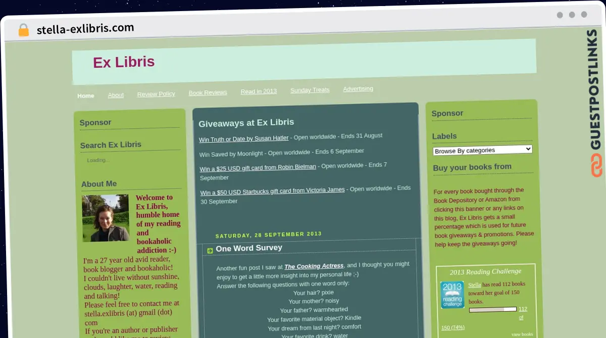 Publish Guest Post on stella-exlibris.com