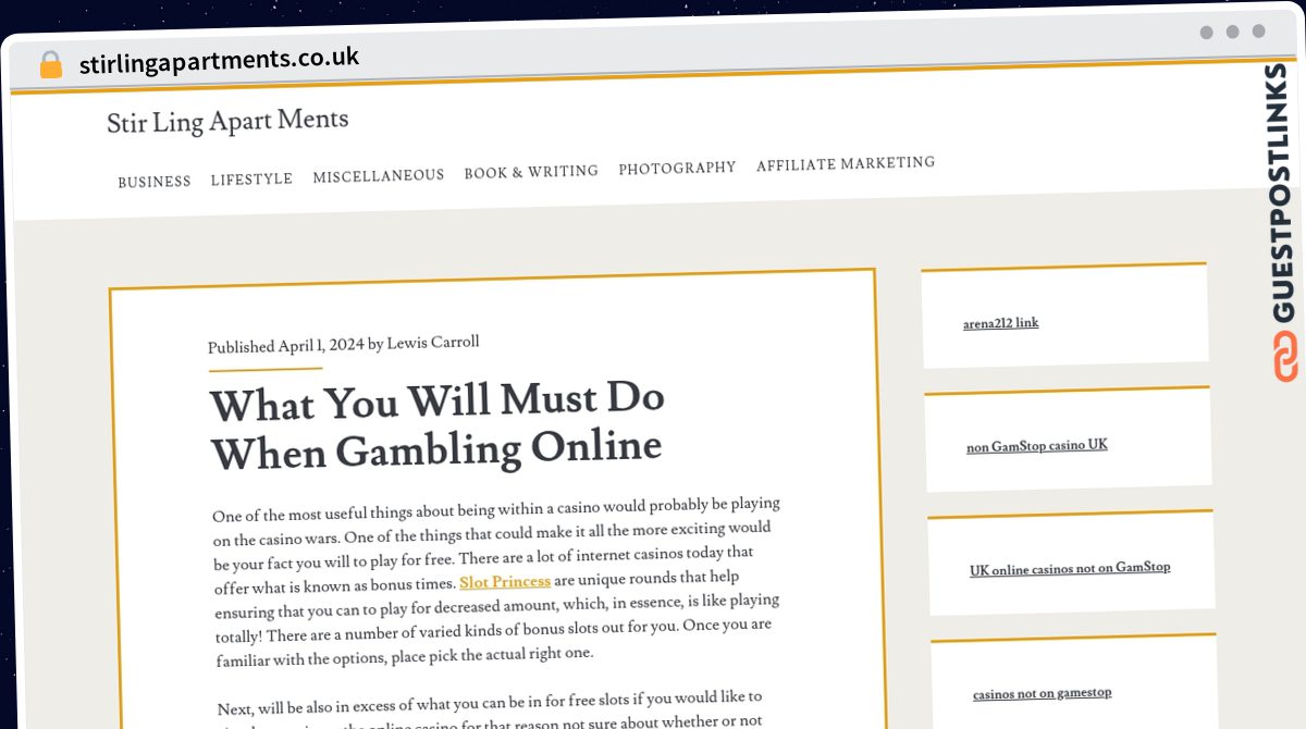Publish Guest Post on stirlingapartments.co.uk