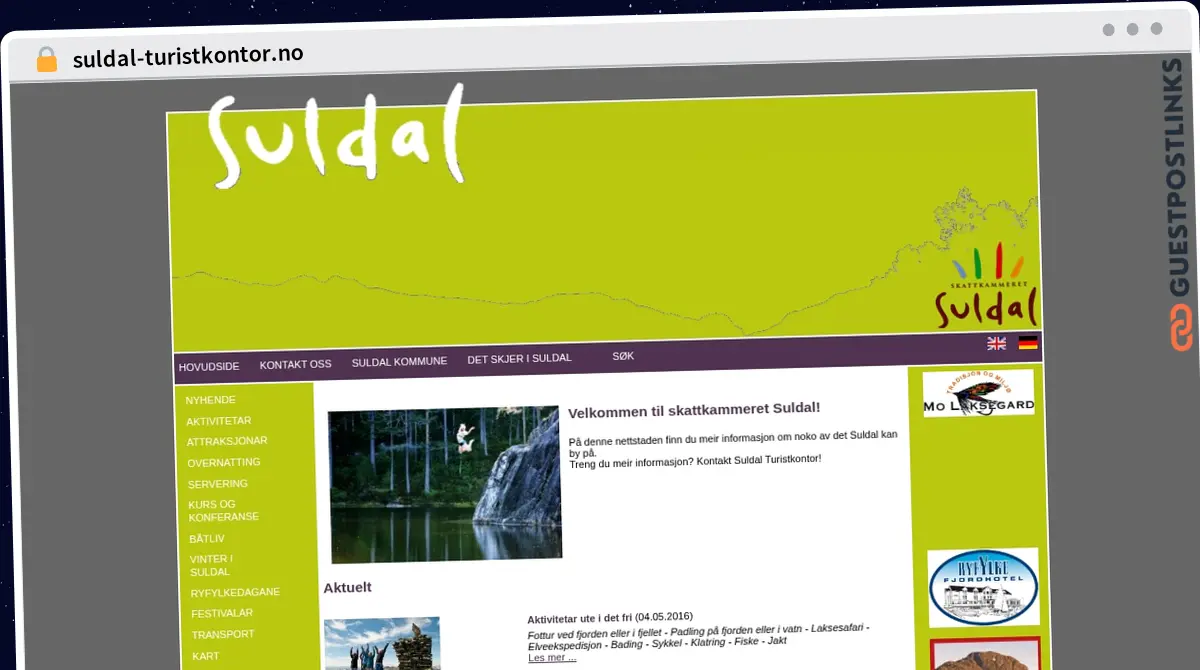 Publish Guest Post on suldal-turistkontor.no