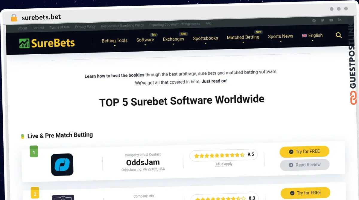 Publish Guest Post on surebets.bet