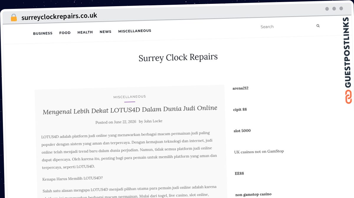 Publish Guest Post on surreyclockrepairs.co.uk