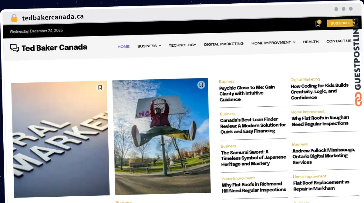 Publish Guest Post on tedbakercanada.ca