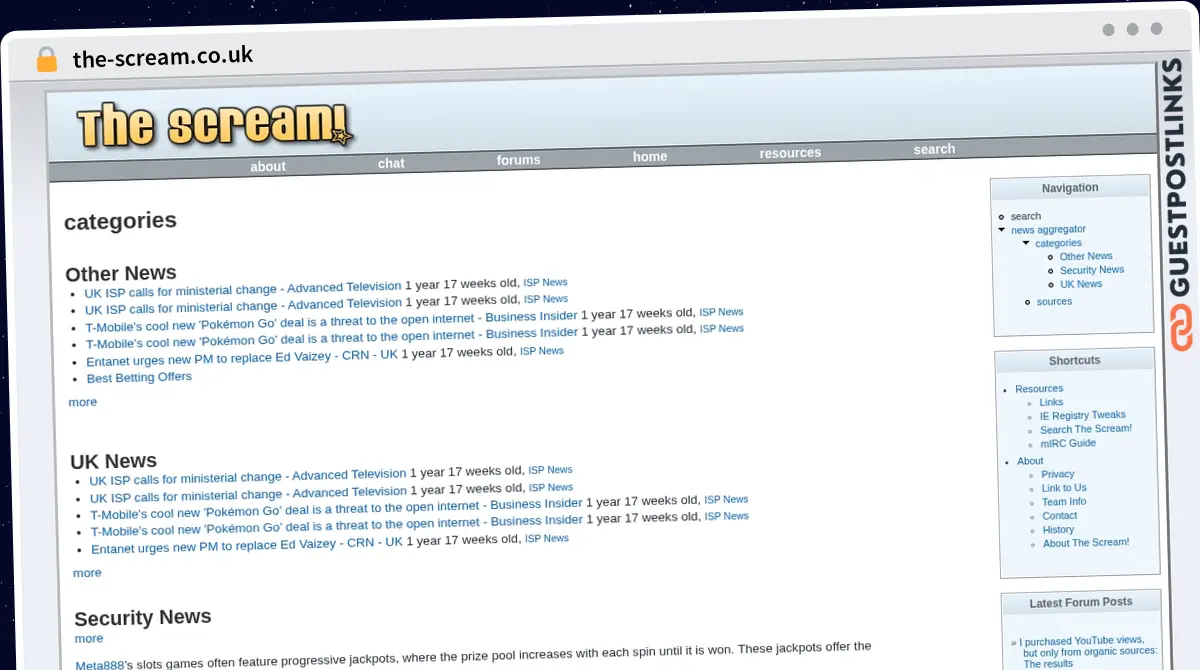Publish Guest Post on the-scream.co.uk
