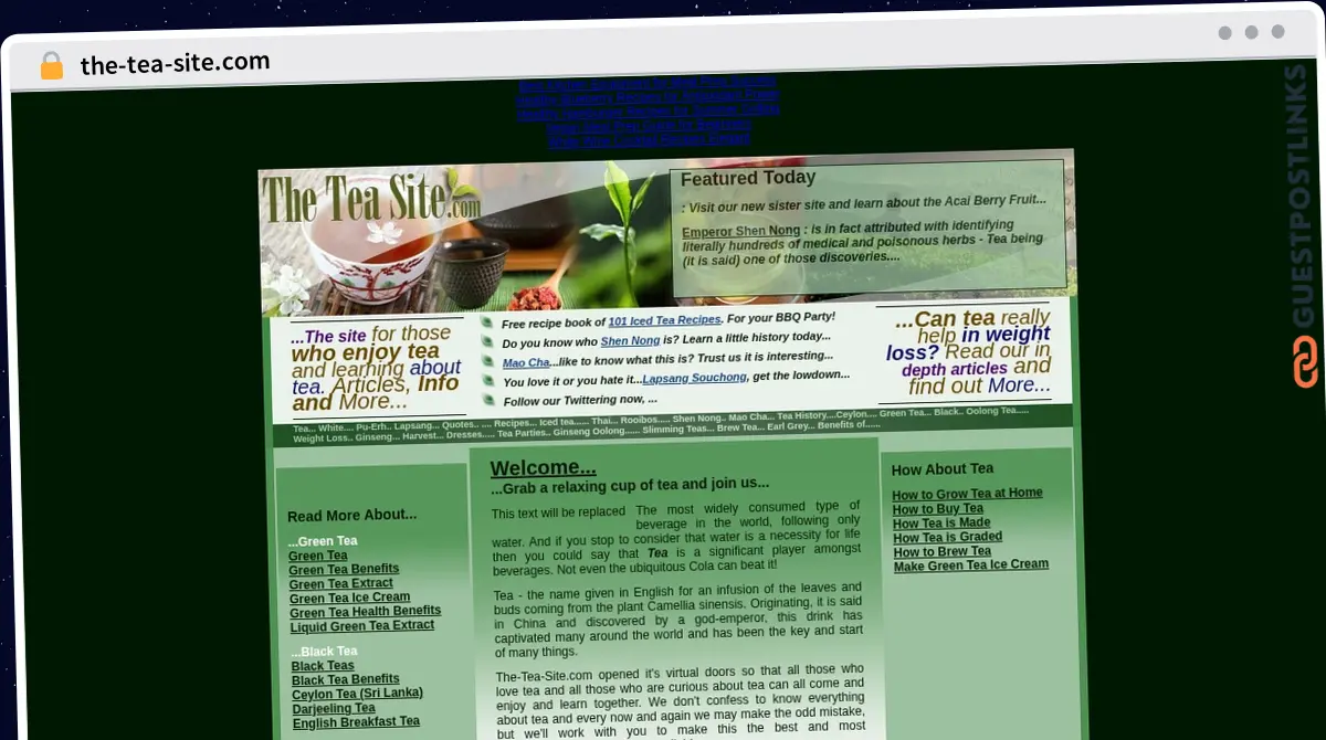 Publish Guest Post on the-tea-site.com