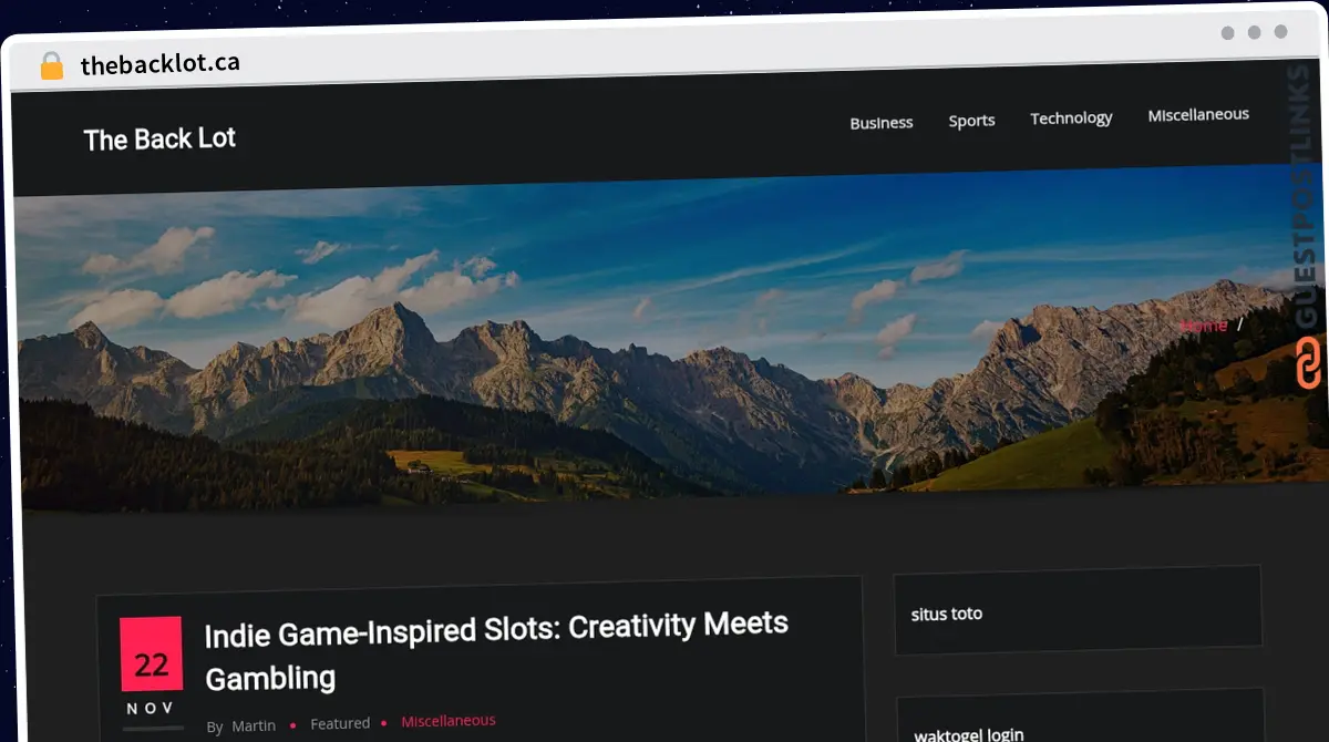 Publish Guest Post on thebacklot.ca