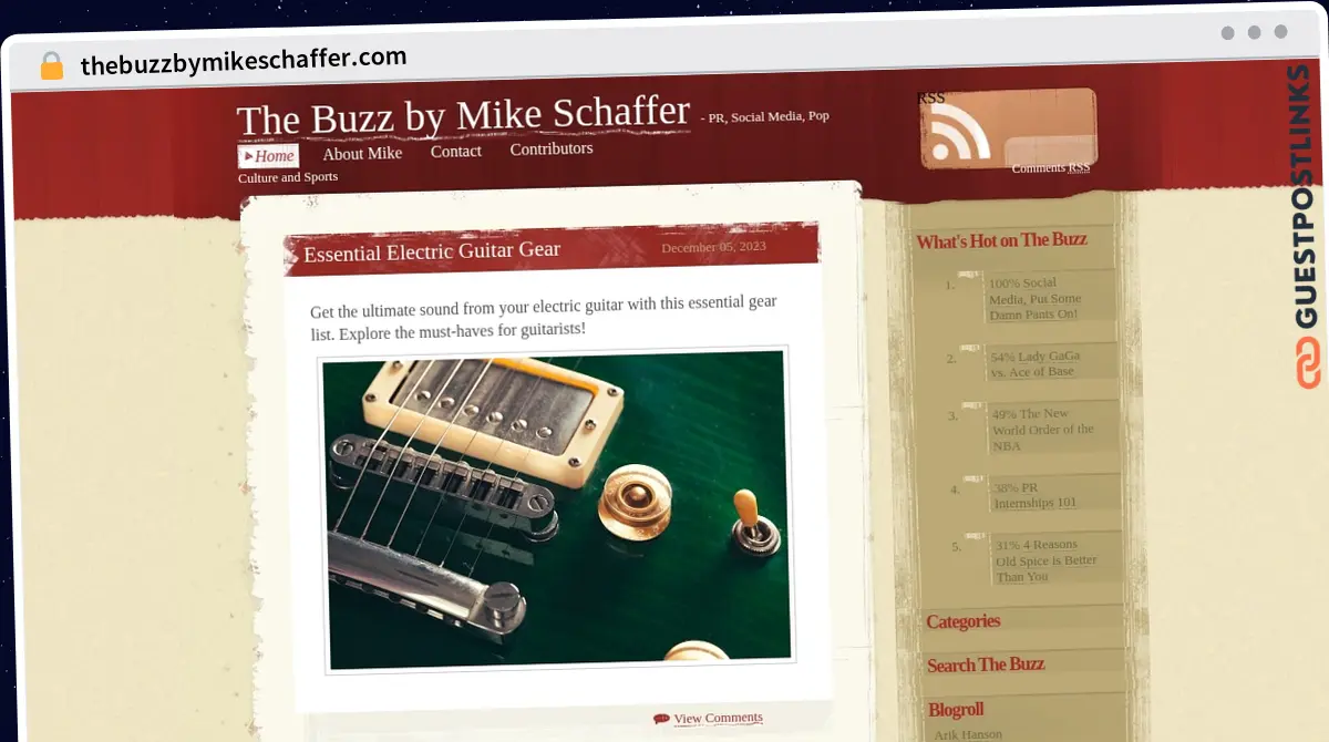 Publish Guest Post on thebuzzbymikeschaffer.com