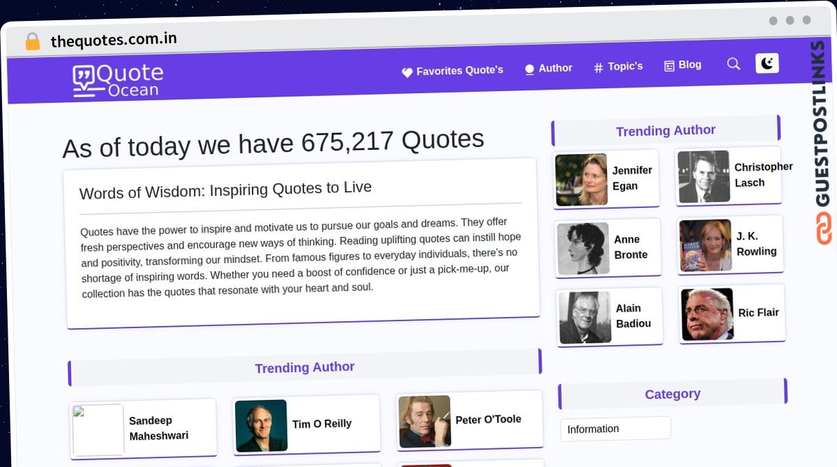 Publish Guest Post on thequotes.com.in