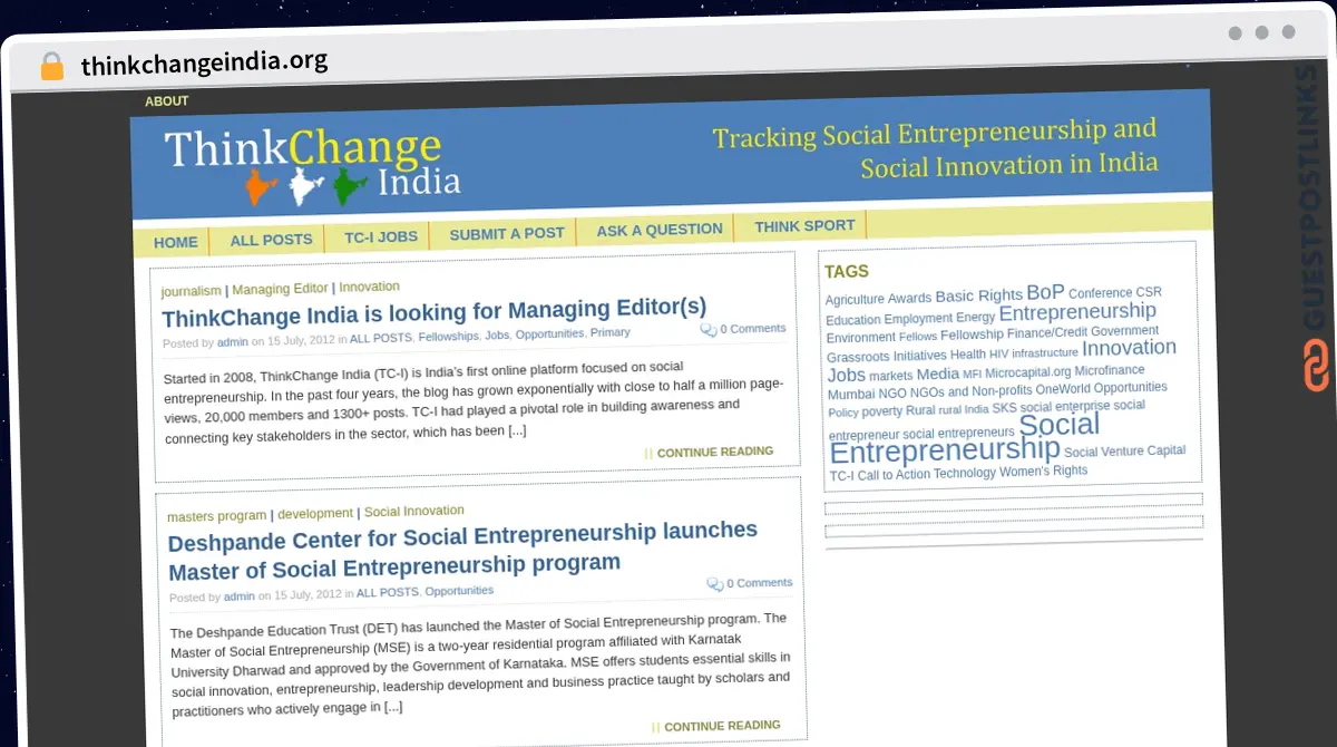 Publish Guest Post on thinkchangeindia.org