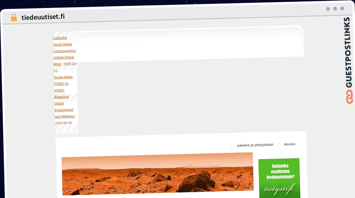 Publish Guest Post on tiedeuutiset.fi