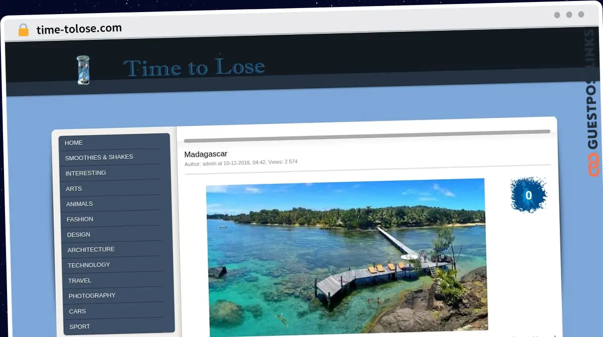 Publish Guest Post on time-tolose.com