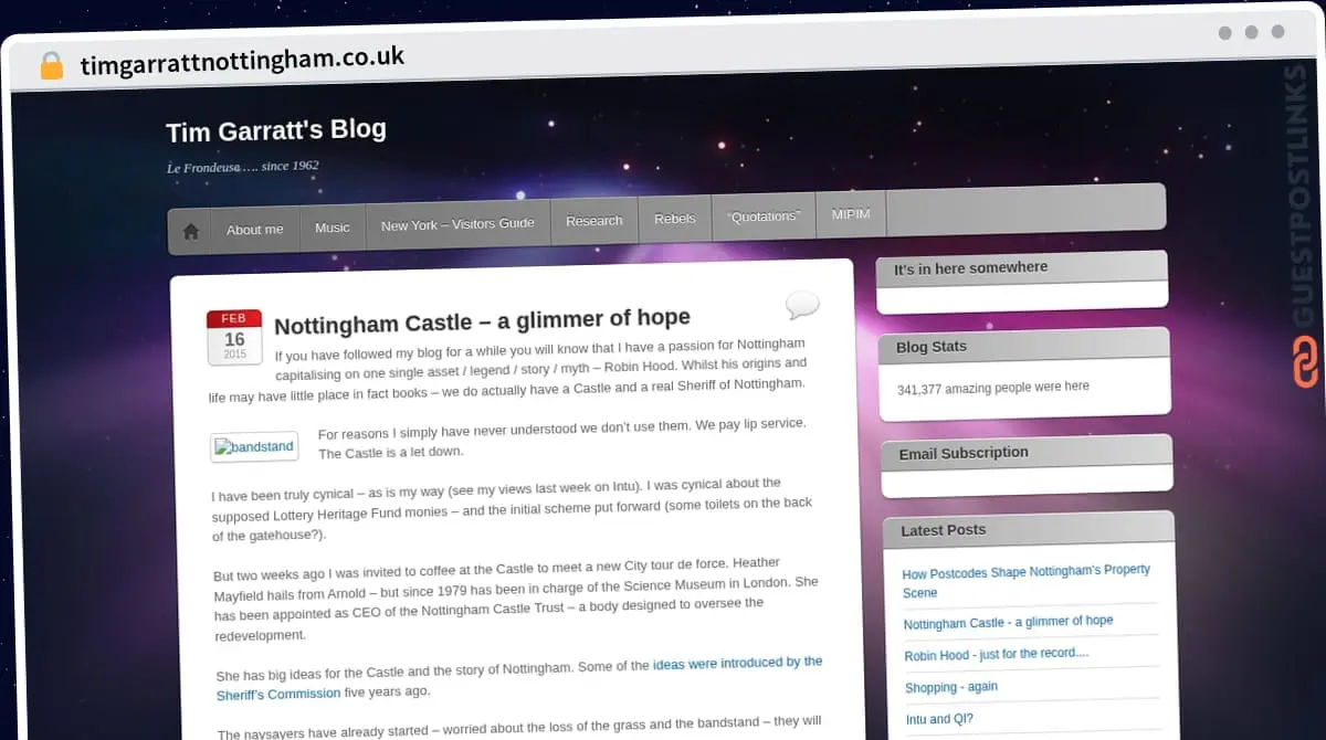 Publish Guest Post on timgarrattnottingham.co.uk