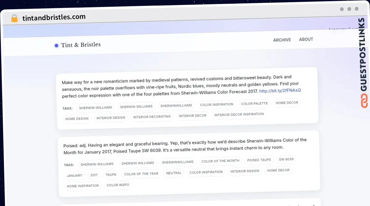 Publish Guest Post on tintandbristles.com