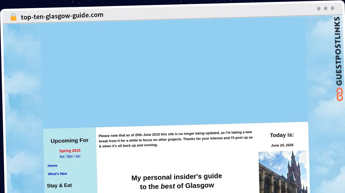 Publish Guest Post on top-ten-glasgow-guide.com