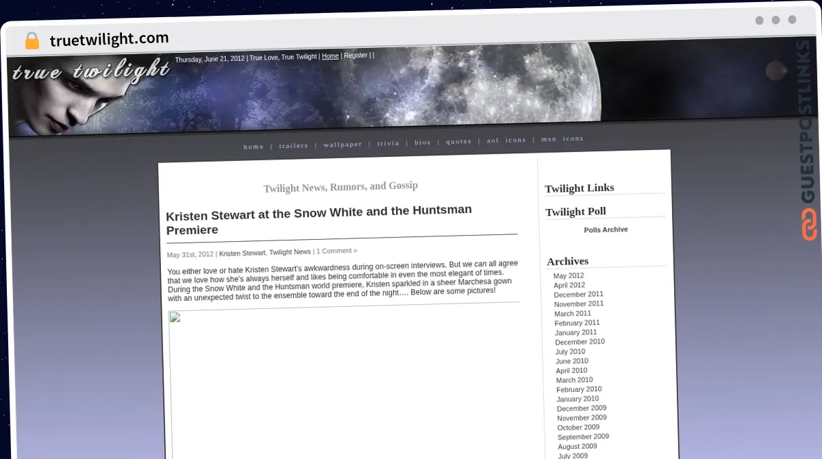 Publish Guest Post on truetwilight.com