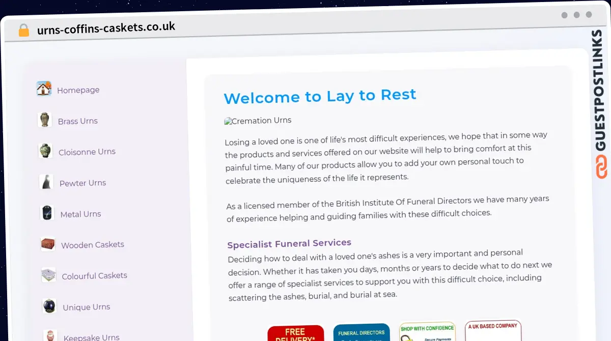 Publish Guest Post on urns-coffins-caskets.co.uk