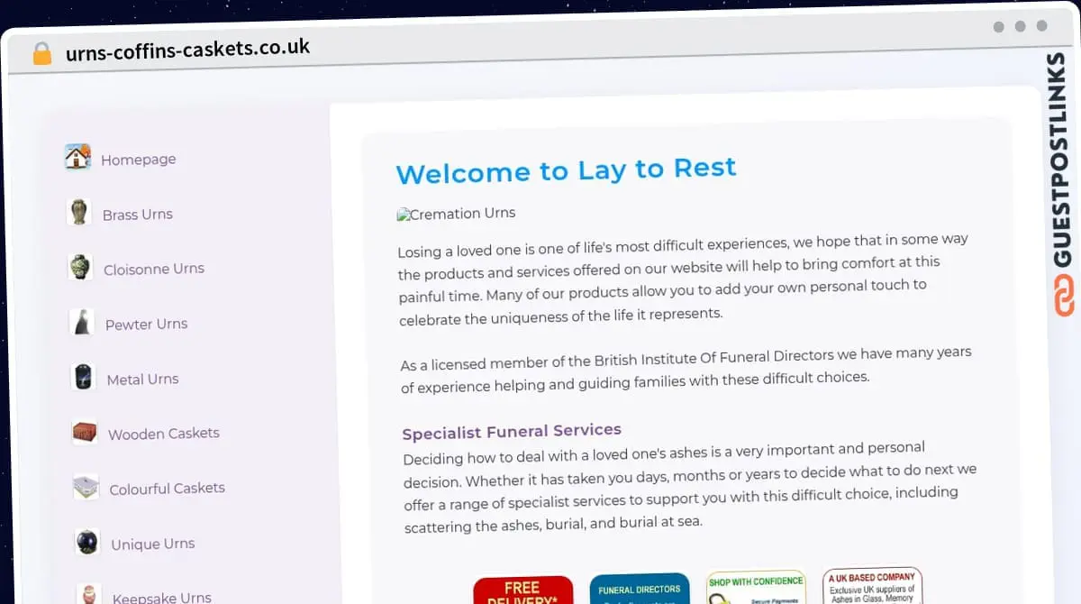 Publish Guest Post on urns-coffins-caskets.co.uk