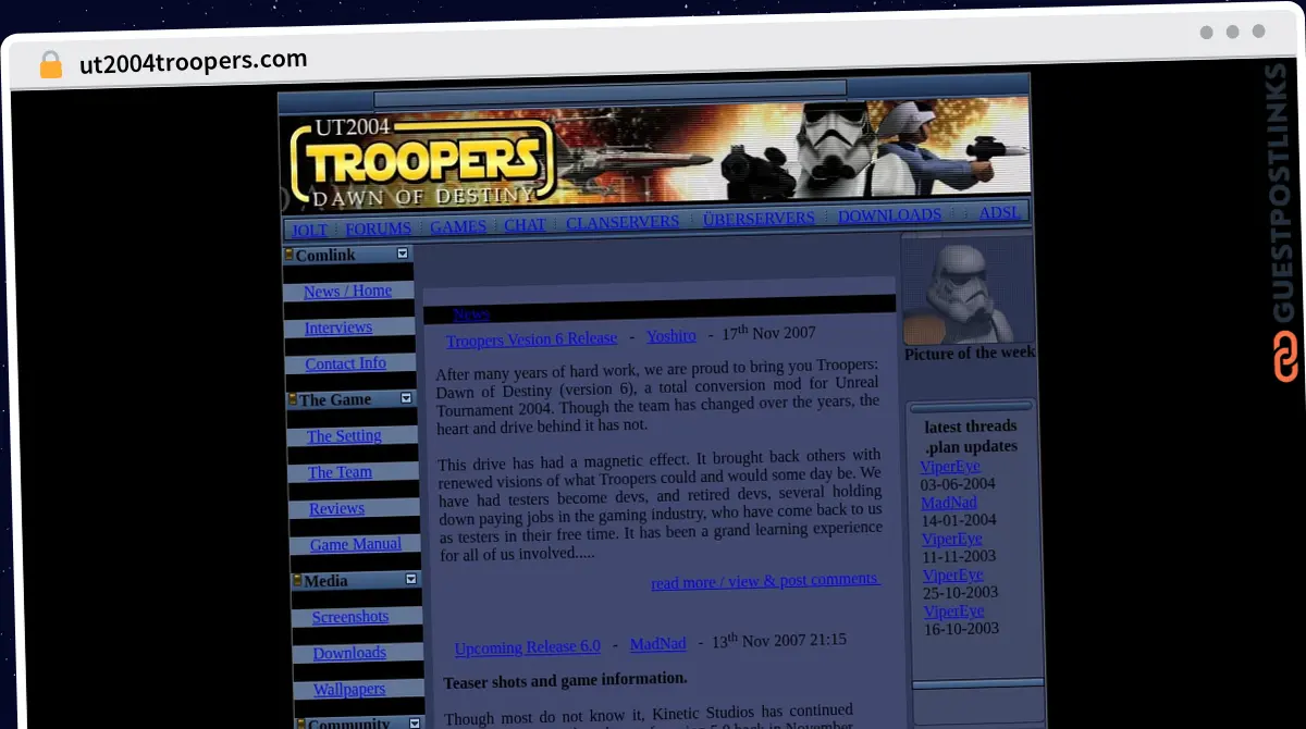 Publish Guest Post on ut2004troopers.com
