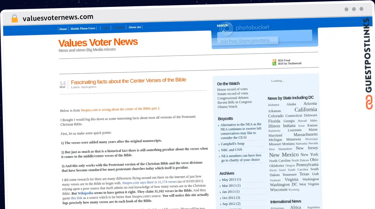 Publish Guest Post on valuesvoternews.com