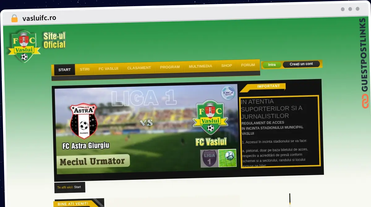 Publish Guest Post on vasluifc.ro