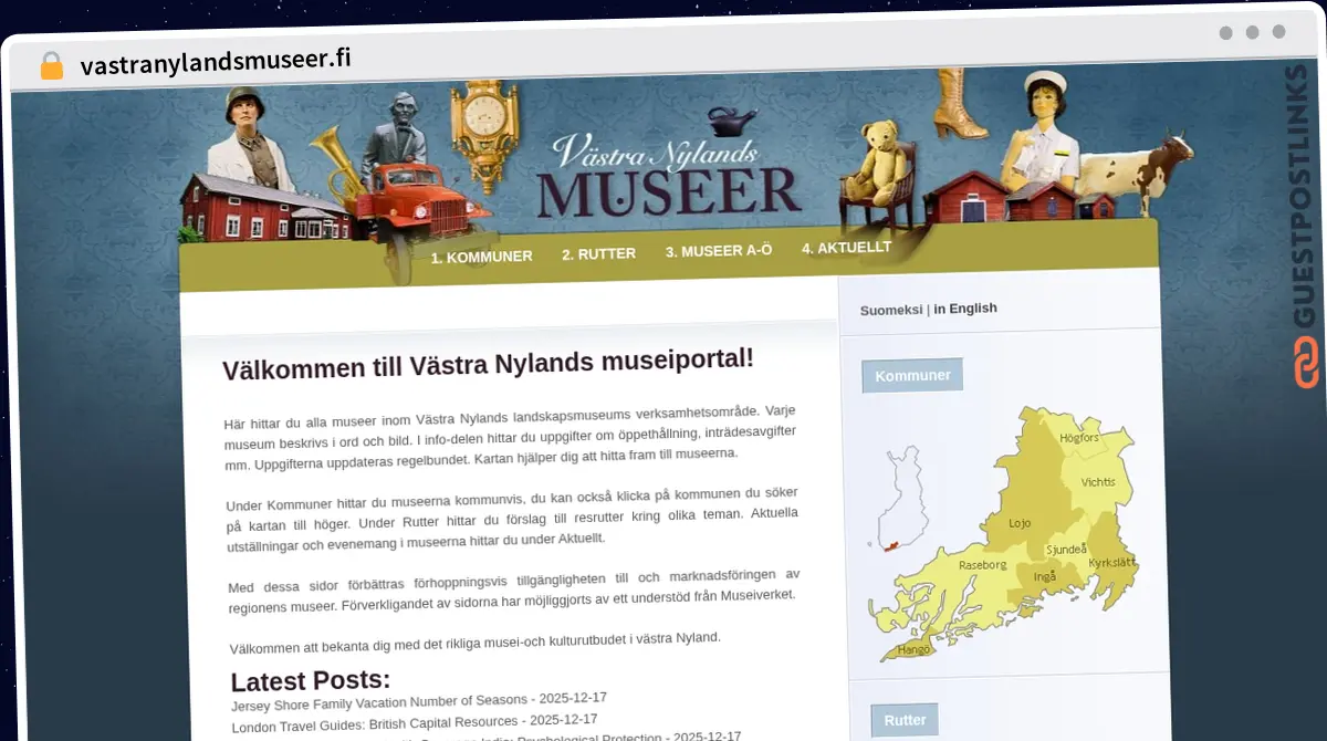 Publish Guest Post on vastranylandsmuseer.fi