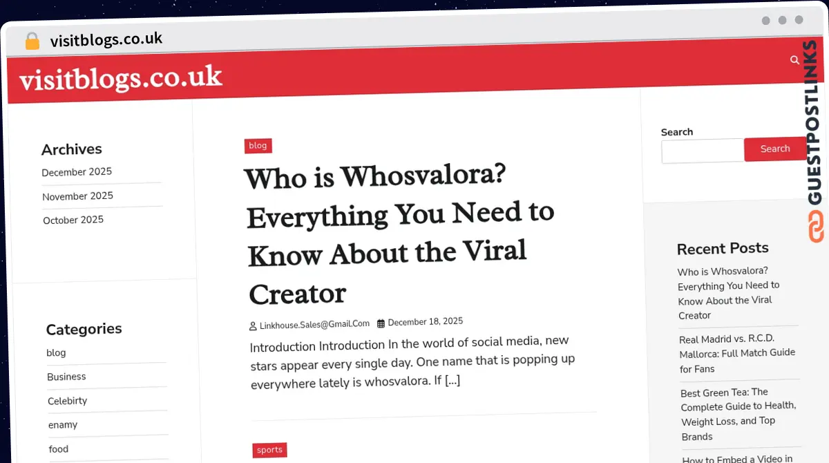 Publish Guest Post on visitblogs.co.uk