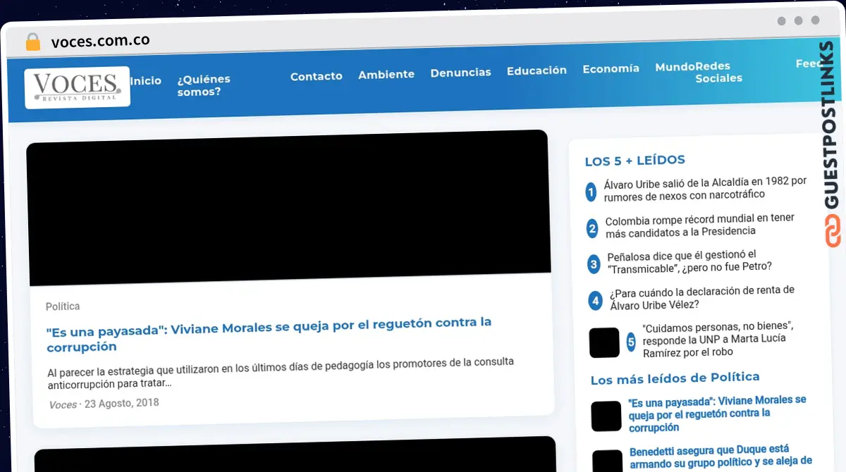 Publish Guest Post on voces.com.co