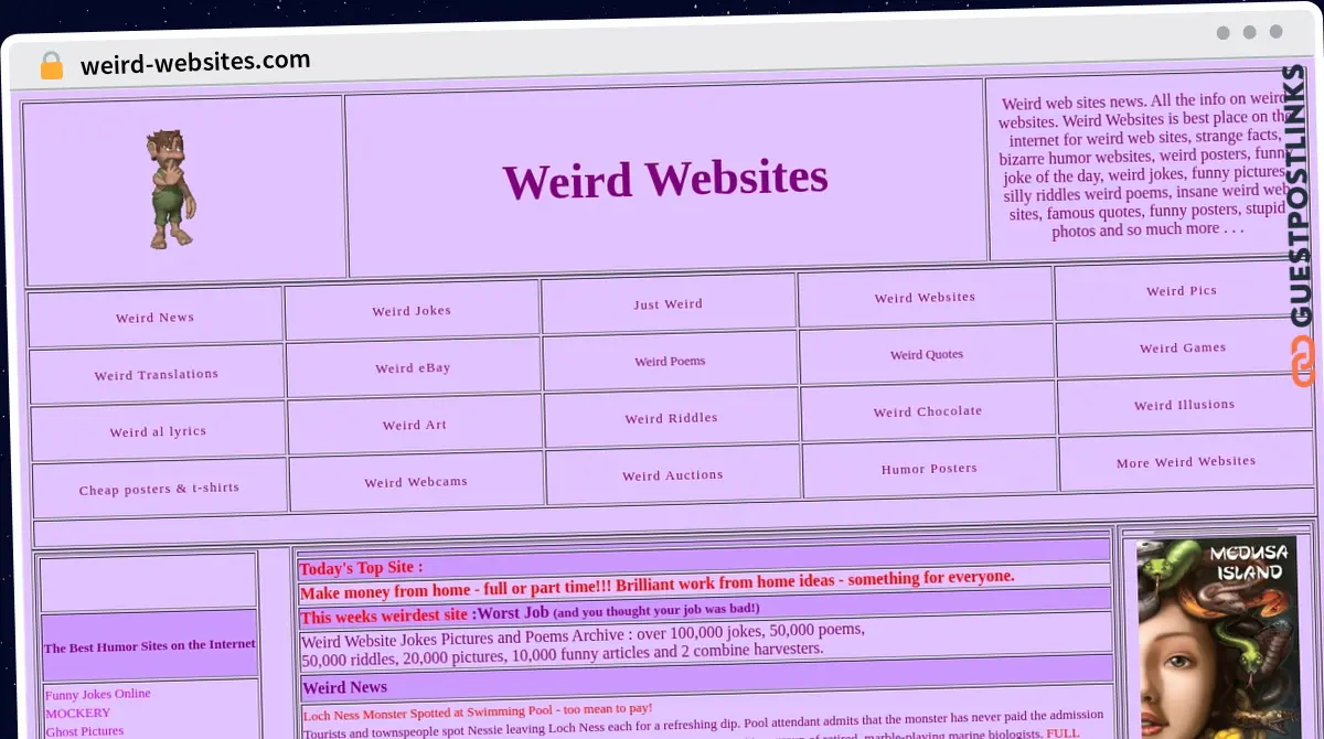 Publish Guest Post on weird-websites.com