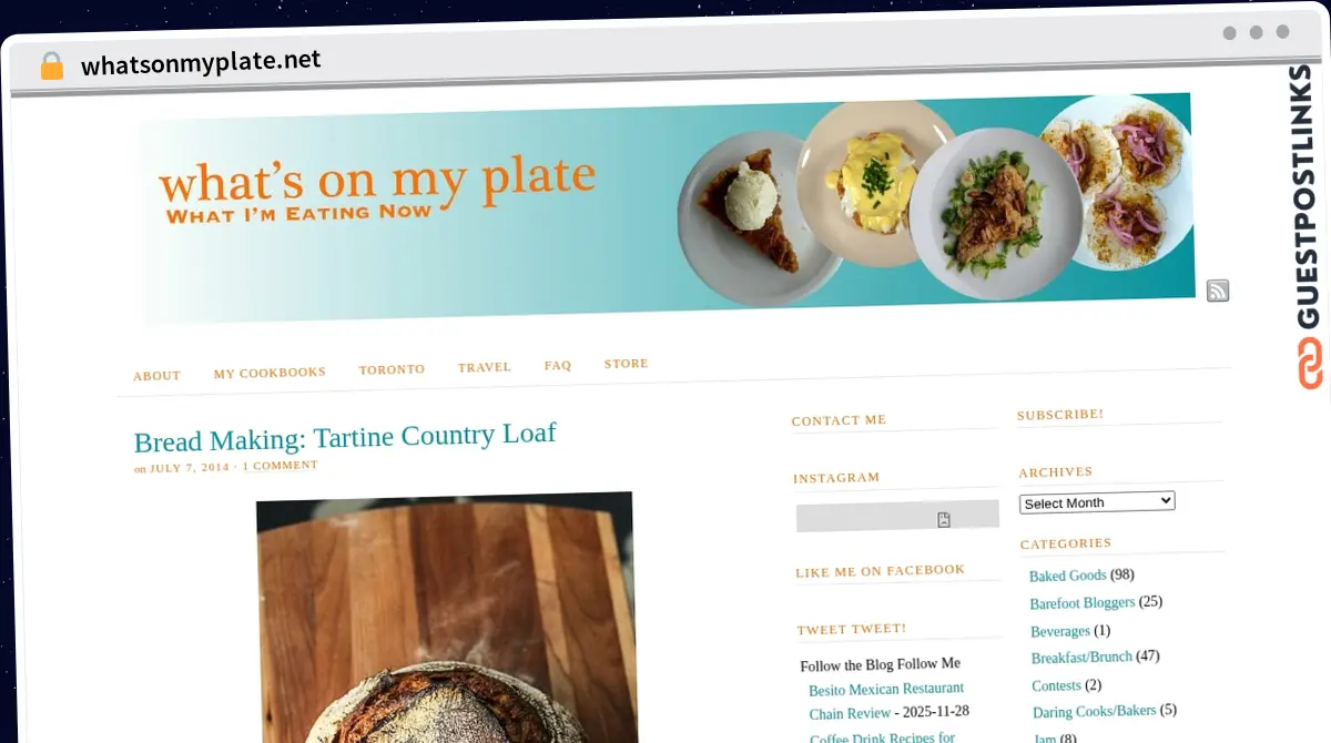 Publish Guest Post on whatsonmyplate.net