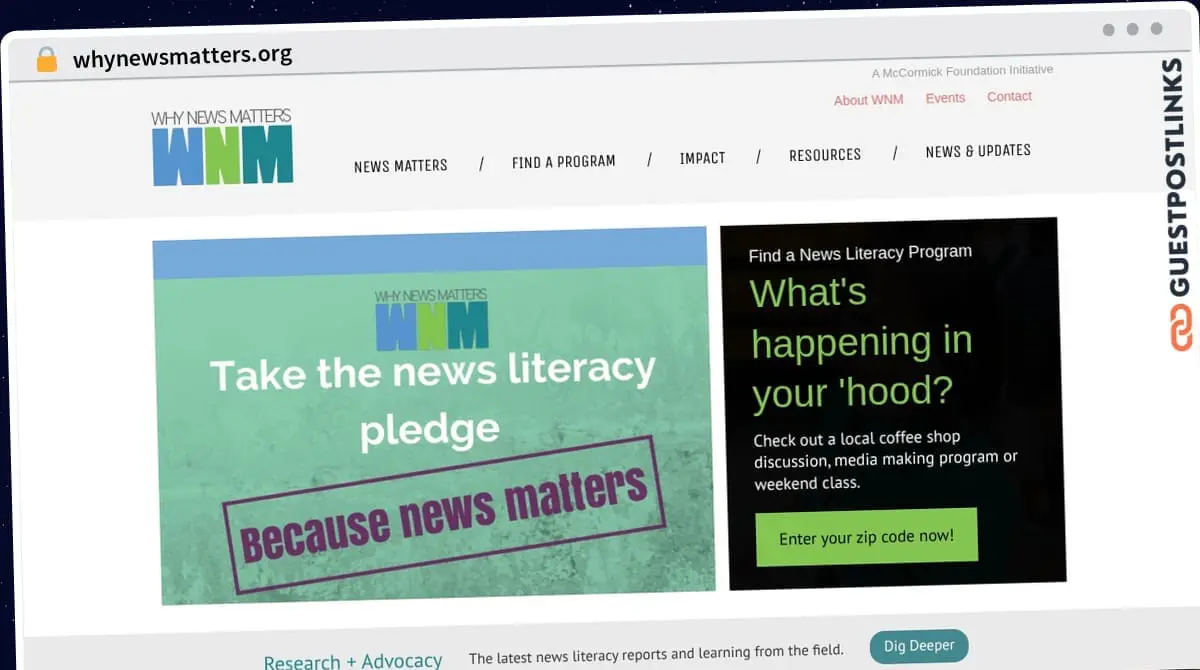 Publish Guest Post on whynewsmatters.org