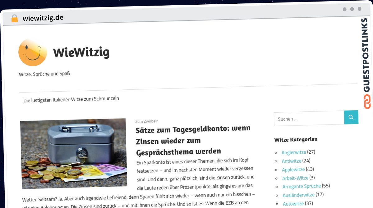 Publish Guest Post on wiewitzig.de