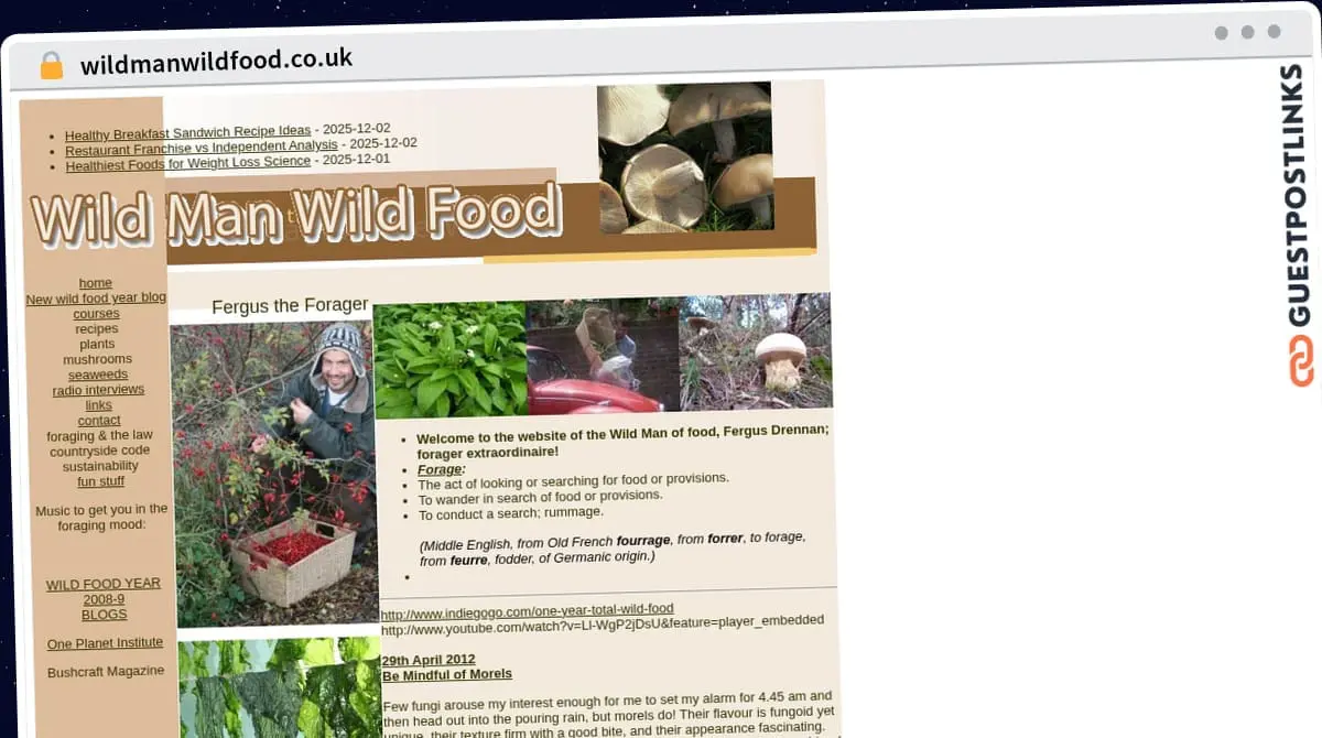 Publish Guest Post on wildmanwildfood.co.uk