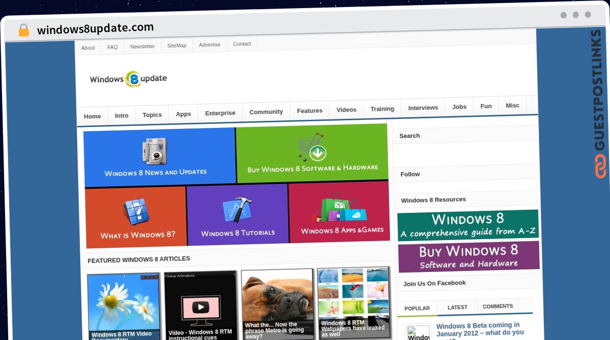 Publish Guest Post on windows8update.com