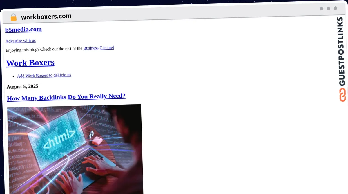 Publish Guest Post on workboxers.com