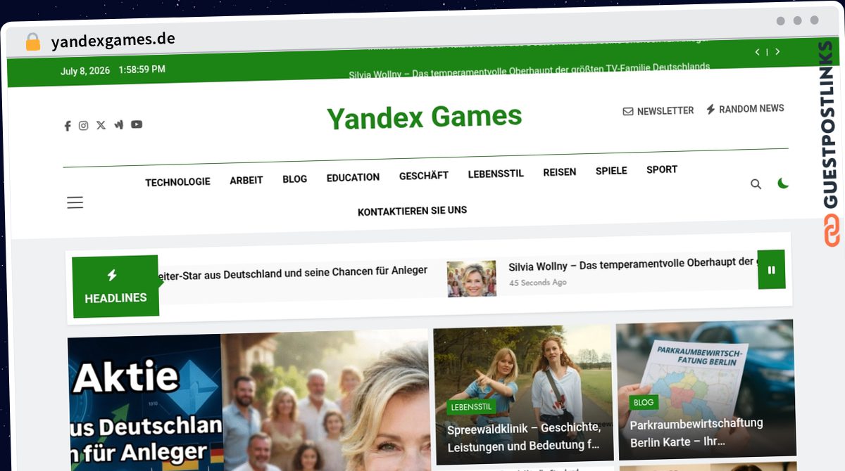 Publish Guest Post on yandexgames.de