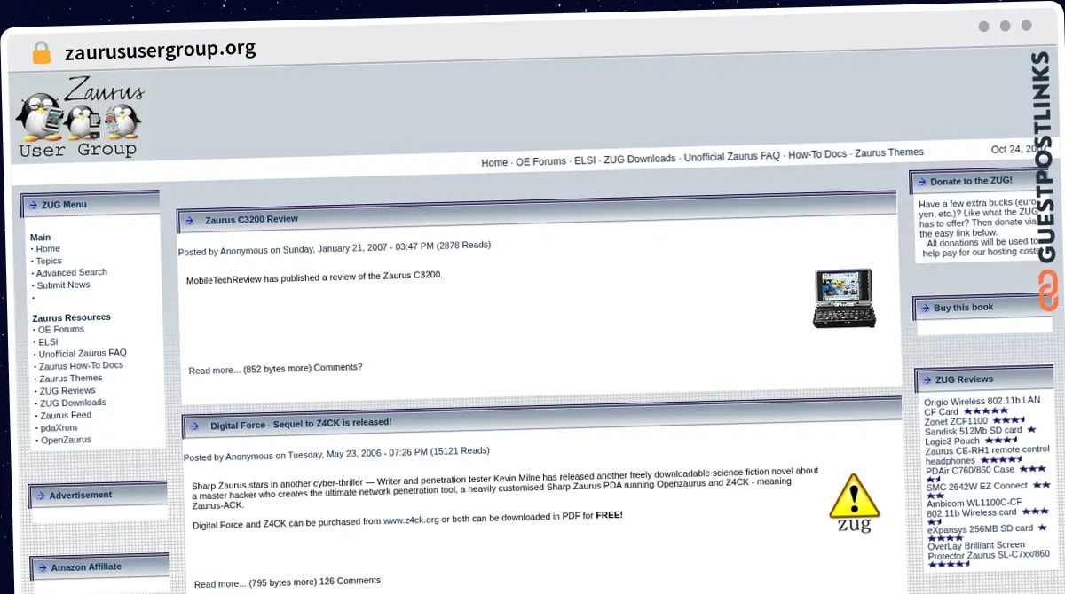 Publish Guest Post on zaurususergroup.org