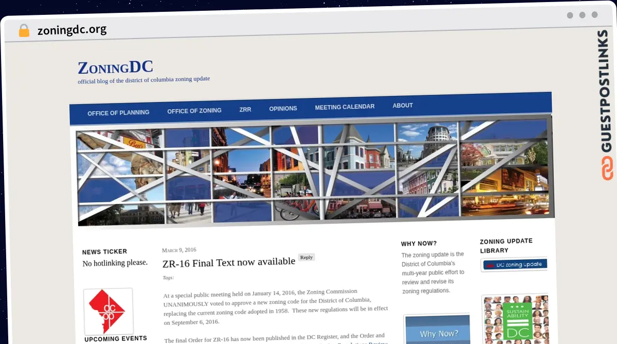 Publish Guest Post on zoningdc.org