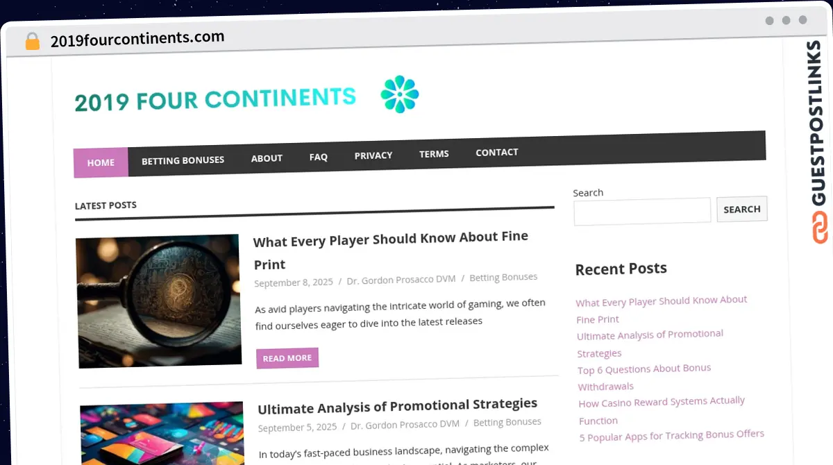 Publish Guest Post on 2019fourcontinents.com